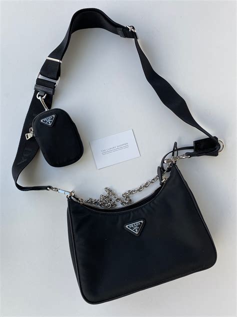 black prada cross over bag